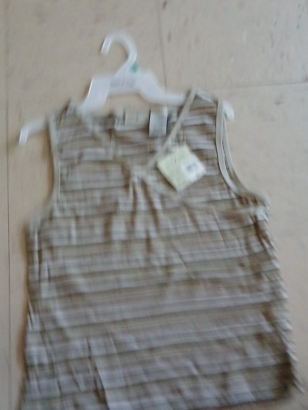 Women’s Sleeveless Striped Tank Top - Beige